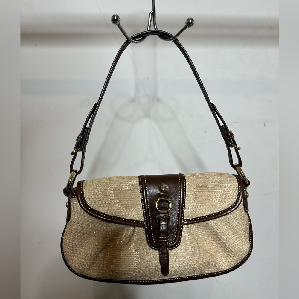 DKNY linen and leather purse NWOT